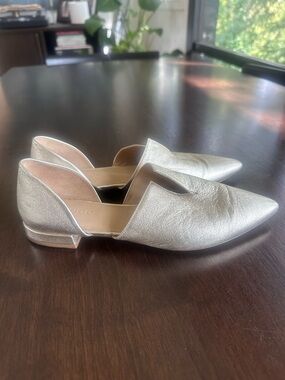 Vince Darrington Metallic Gold Pointed D'Orsay Flats 7